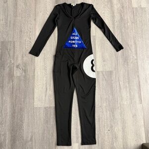 Tipsy Elves Black 8 ball Active Jumpsuit with Blue and White Flip Sequins